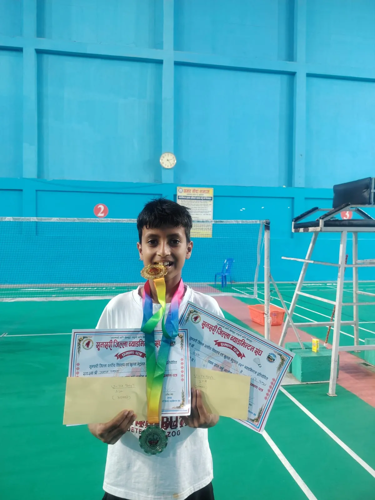 Sunsari District Level Badmition School Level Championship. Under-14 Category – 1st Position  Under-17 Category – 2nd Position