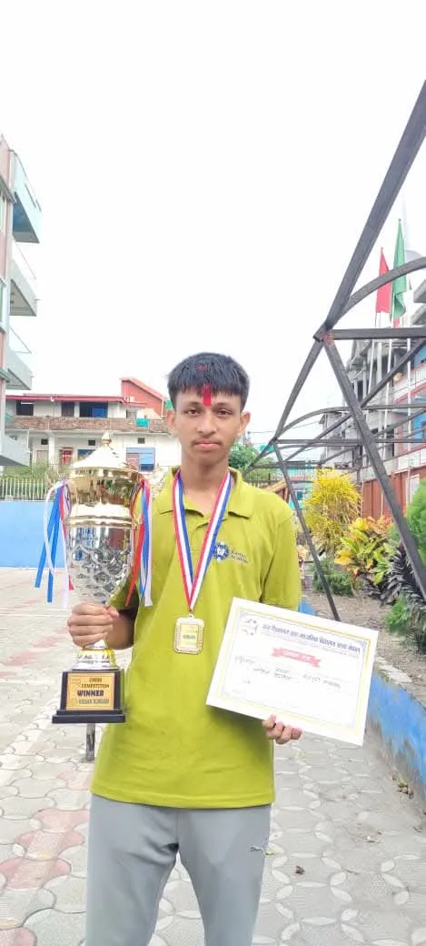 Congratulations to our grade 12th student, Bhabin Basnet on winning the HISSAN Sunsari Chess Competition!  Your focus, strategy, and determination have made us proud.