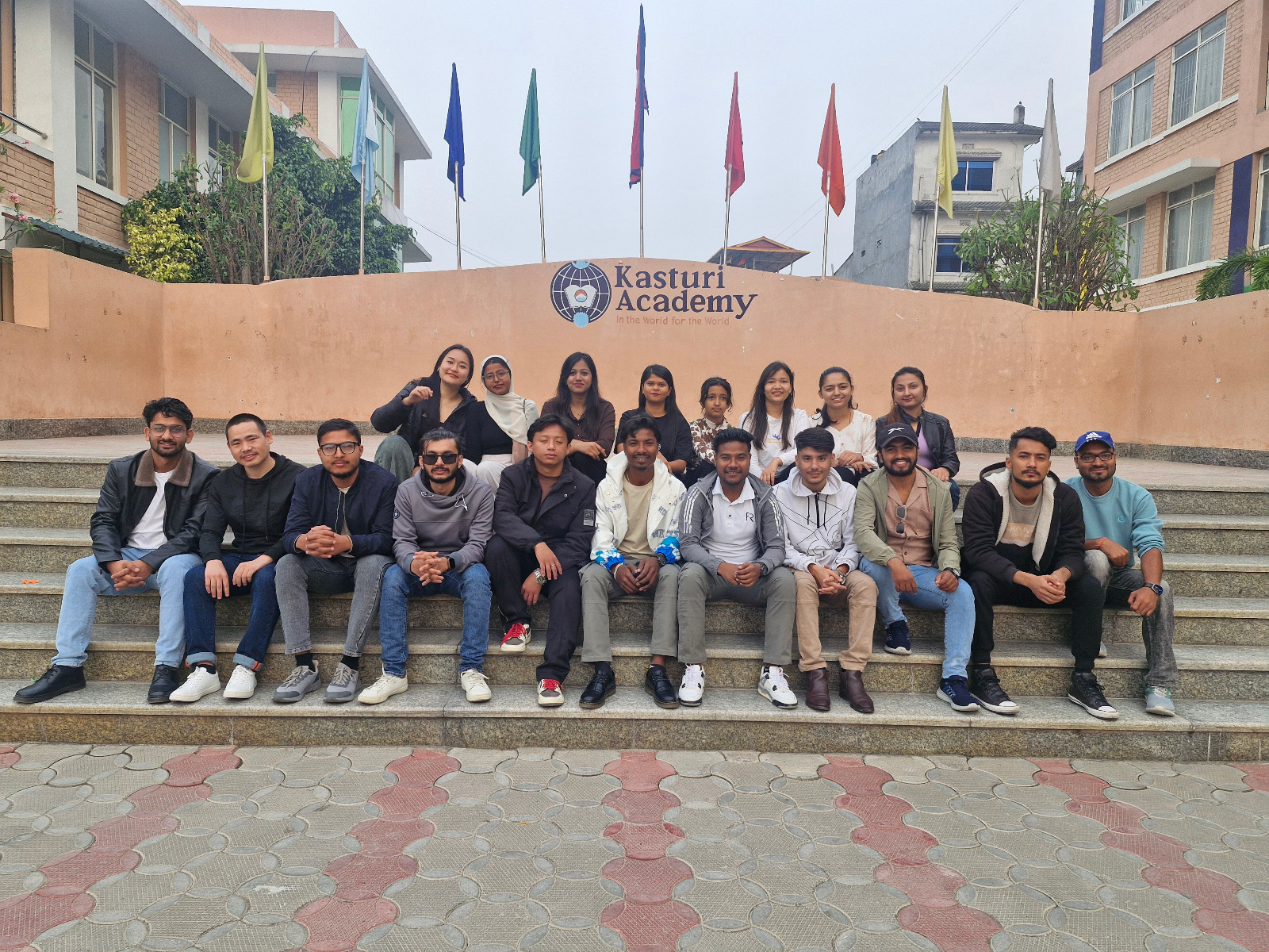 Management students on campus